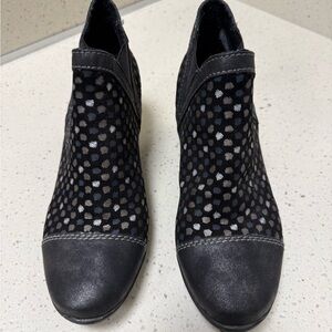 Remonte Black and Silver Patterned Ankle Boots